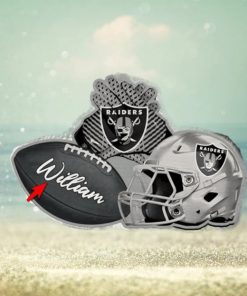 Las Vegas Raiders NFL Custom Name Rugby Ball Helmet Custom Shape Christmas Ornament