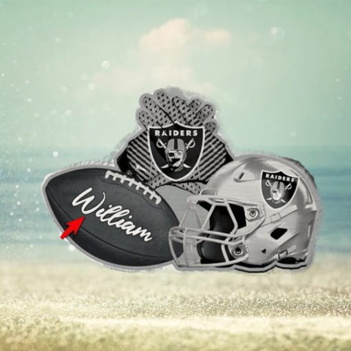 Las Vegas Raiders NFL Custom Name Rugby Ball Helmet Custom Shape Christmas Ornament