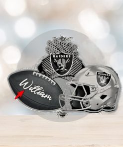 Las Vegas Raiders NFL Custom Name Rugby Ball Helmet Custom Shape Christmas Ornament