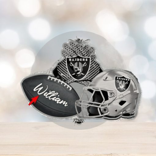 Las Vegas Raiders NFL Custom Name Rugby Ball Helmet Custom Shape Christmas Ornament