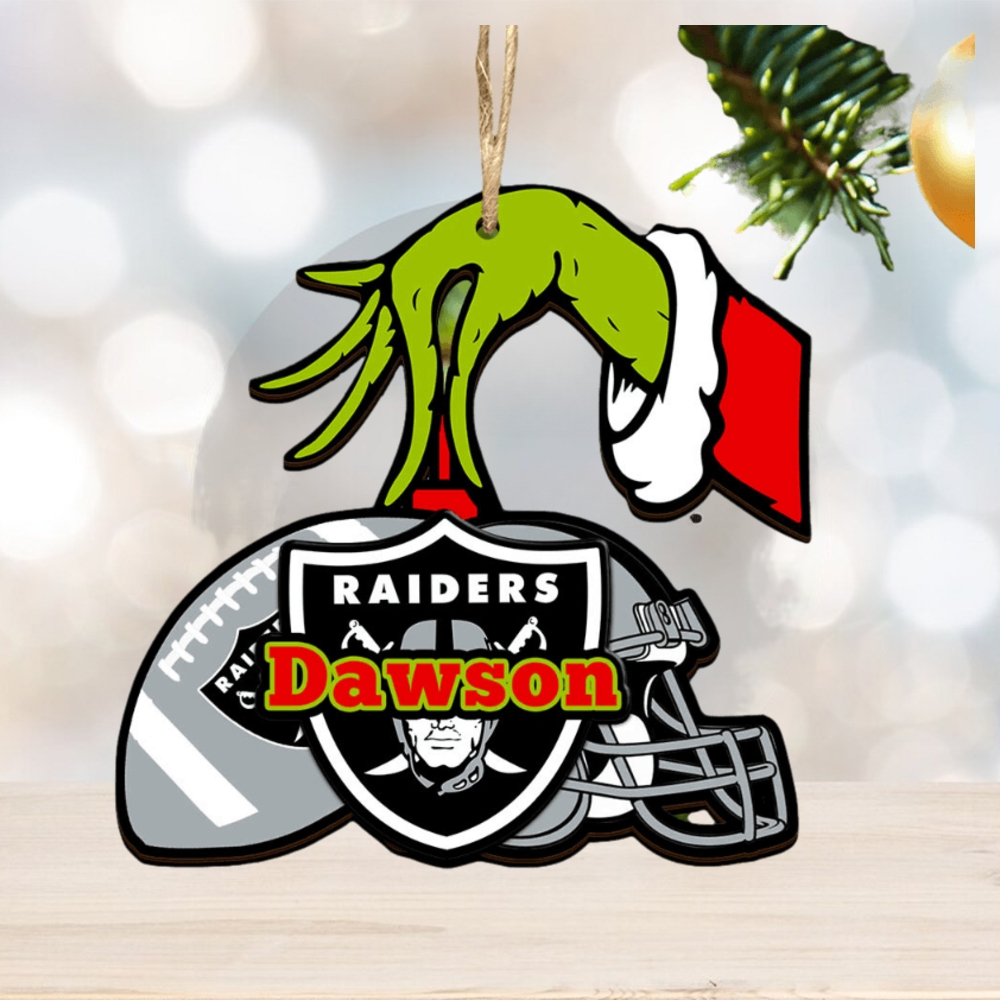 NFL Las Vegas Raiders Grinch Christmas Ornament Personalized Your Name –