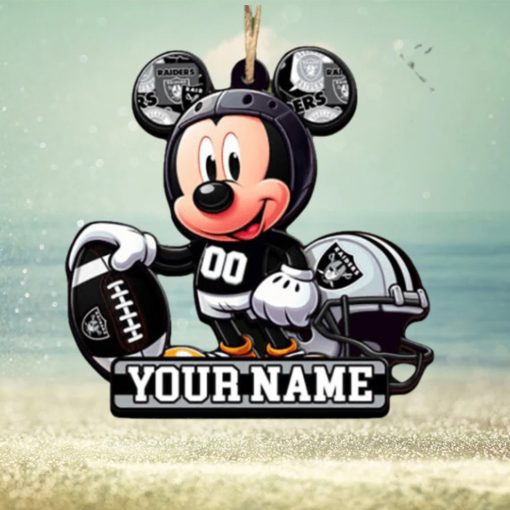 Las Vegas Raiders NFL Mickey Disney Christmas Ornament