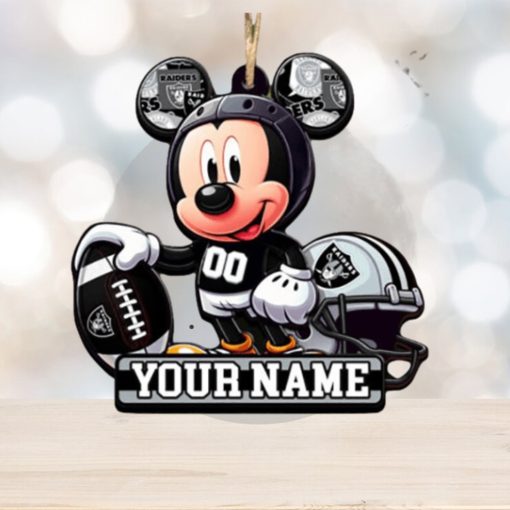 Las Vegas Raiders NFL Mickey Disney Christmas Ornament