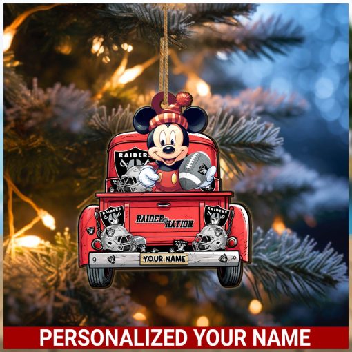 Las Vegas Raiders NFL Mickey Ornament Personalized Your Name SP12102347ID05