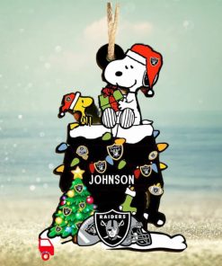 Las Vegas Raiders NFL Snoopy Ornament Personalized Christmas 2023 Holidays