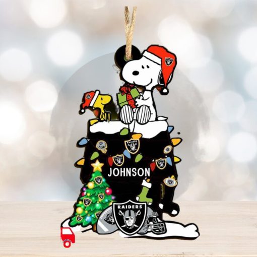 Las Vegas Raiders NFL Snoopy Ornament Personalized Christmas 2023 Holidays