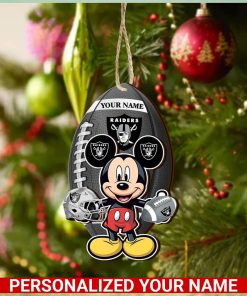Las Vegas Raiders Personalized Your Name Mickey Mouse And NFL Team Ornament SP161023176ID03