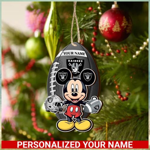 Las Vegas Raiders Personalized Your Name Mickey Mouse And NFL Team Ornament SP161023176ID03