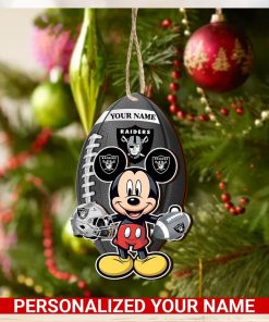 Las Vegas Raiders Personalized Your Name Mickey Mouse And NFL Team Ornament SP161023176ID03