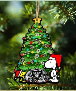 Las Vegas Raiders Personalized Your Name Snoopy And Peanut Ornament Christmas Gifts For NFL Fans SP161023145ID03