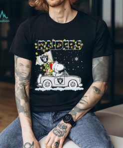 Las Vegas Raiders Snoopy Driving Car Christmas T Shirt, hoodie, sweater, long sleeve and tank top Las Vegas Raiders Snoopy Driving Car Christmas T Shirt