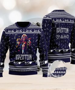 Led Zeppelin Band Printed Logo Cute Christmas Gift Ugly Christmas Sweater For Fans