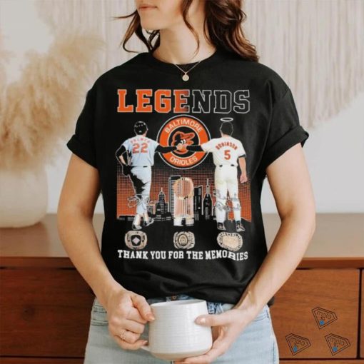 Legends Baltimore Orioles Palmer And Robinson Thank You For The Memories Shirt
