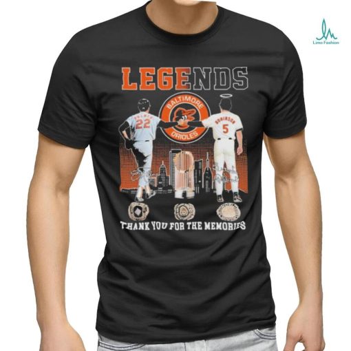 Legends Baltimore Orioles Palmer And Robinson Thank You For The Memories Shirt