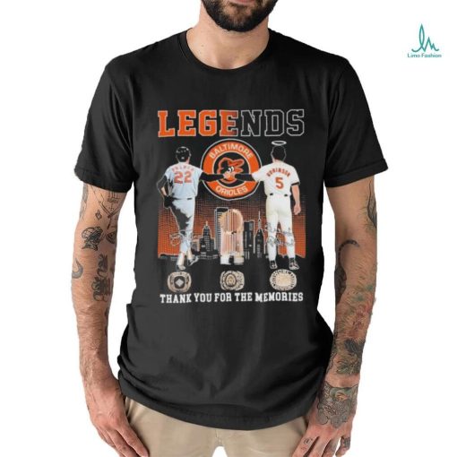 Legends Baltimore Orioles Palmer And Robinson Thank You For The Memories Shirt
