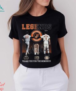 Legends Baltimore Orioles Palmer And Robinson Thank You For The Memories T Shirt