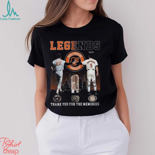 Legends Baltimore Orioles Palmer And Robinson Thank You For The Memories T Shirt