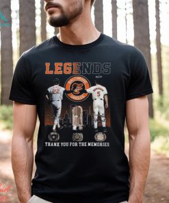 Legends Baltimore Orioles Palmer And Robinson Thank You For The Memories T Shirt