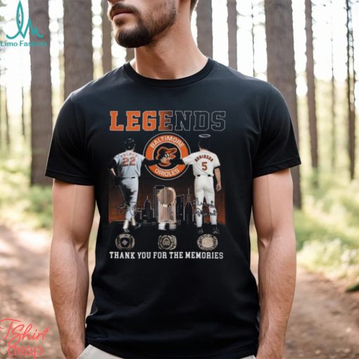 Legends Baltimore Orioles Palmer And Robinson Thank You For The Memories T Shirt