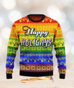 Lgbt Gay Pride Happy Holigays Ugly Sweater Christmas Style Gift For Men And Women