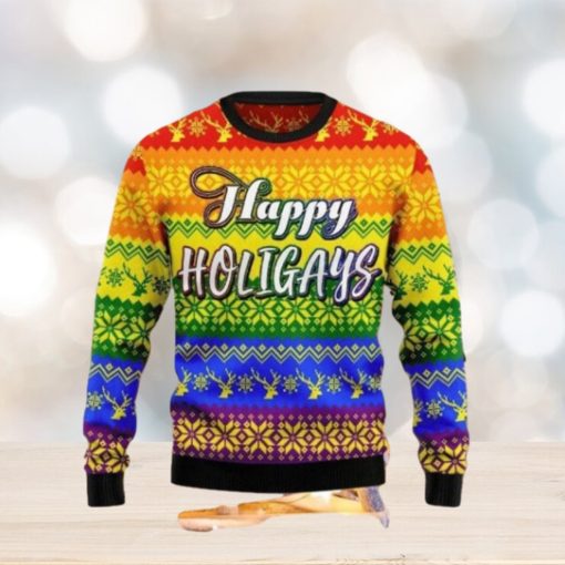 Lgbt Gay Pride Happy Holigays Ugly Sweater Christmas Style Gift For Men And Women