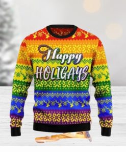 Lgbt Gay Pride Happy Holigays Ugly Sweater Christmas Style Gift For Men And Women