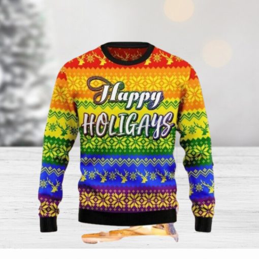 Lgbt Gay Pride Happy Holigays Ugly Sweater Christmas Style Gift For Men And Women