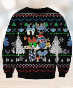 Light Lilo and Stitch Christmas Cider Knitted 3D Sweater For Thanksgiving