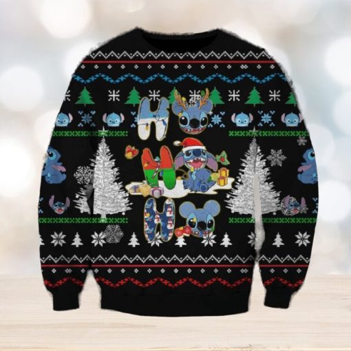 Light Lilo and Stitch Christmas Cider Knitted 3D Sweater For Thanksgiving