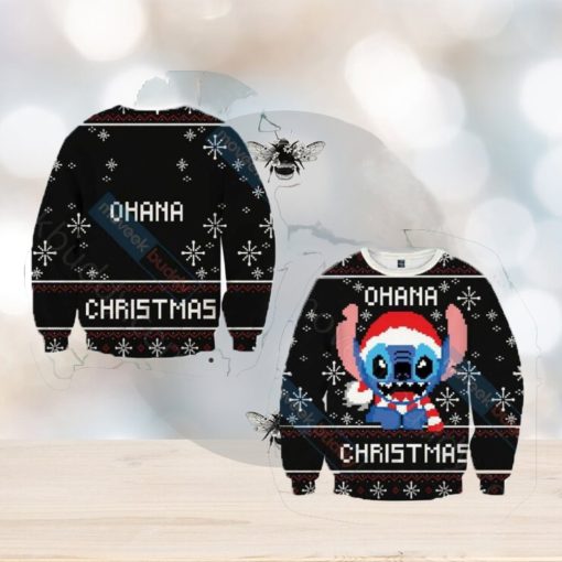 Light Lilo and Stitch Christmas Mulled Ugly 3D Sweater For Thanksgiving