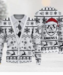 Ligue Amiens SC Santa Hat Ugly Sweater AOP Snow Flowers For Mens Christmas