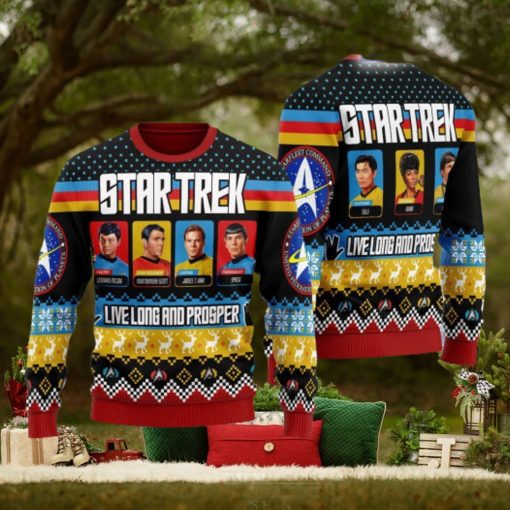 Live Long And Prosper Character Squares Christmas Sweater