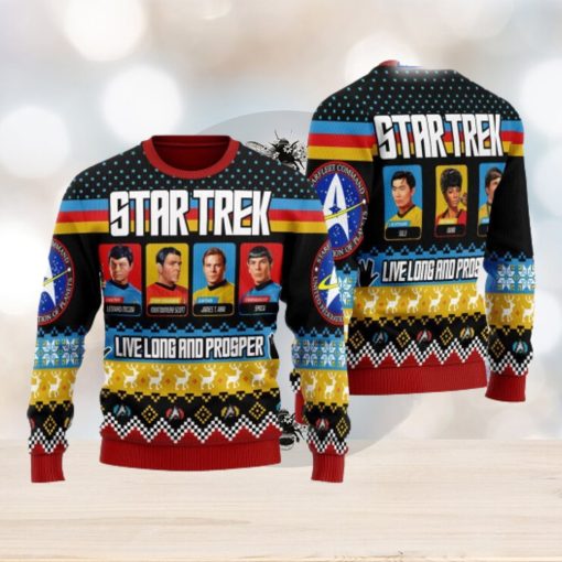 Live Long And Prosper Character Squares Christmas Sweater