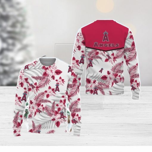 Los Angeles Angels Tropical Patterns Ugly Xmas Sweater