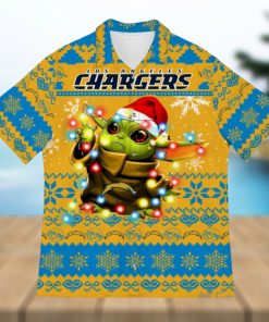 Los Angeles Chargers Baby Yoda Star Wars Christmas Hawaiian Shirt