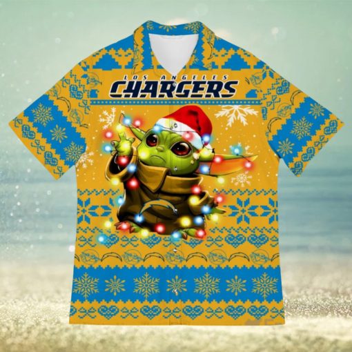 Los Angeles Chargers Baby Yoda Star Wars Christmas Hawaiian Shirt