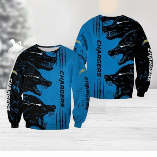 Los Angeles Chargers Halloween Wolf Jingle Ugly Sweater For Men And Women Gift Christmas