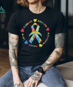Los Angeles Chargers Love Support Educate Advocate Accept Autism Awareness Shirt
