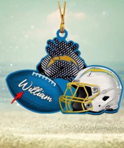 Los Angeles Chargers NFL Custom Name Rugby Ball Helmet Custom Shape Christmas Ornament