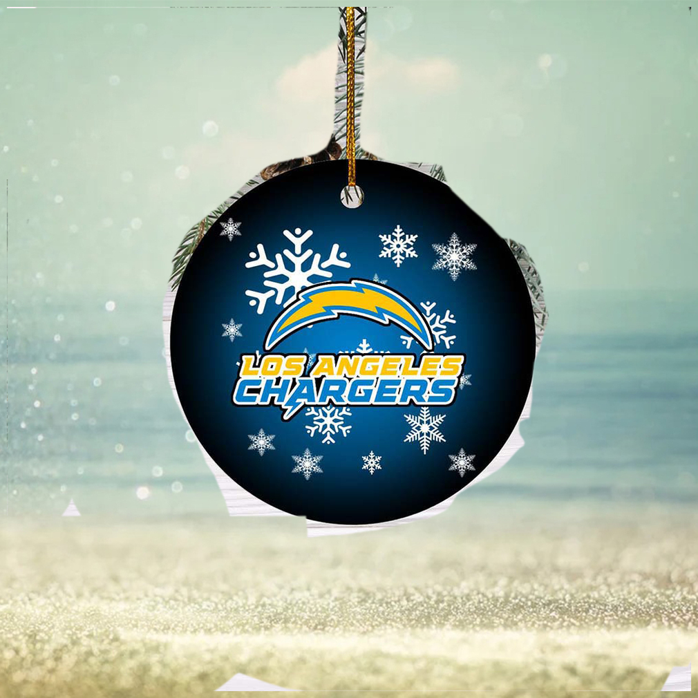 Los Angeles Chargers NFL Merry Christmas Circle Decorations Ornament Los Angeles Chargers NFL Merry Christmas Circle Decorations Ornament