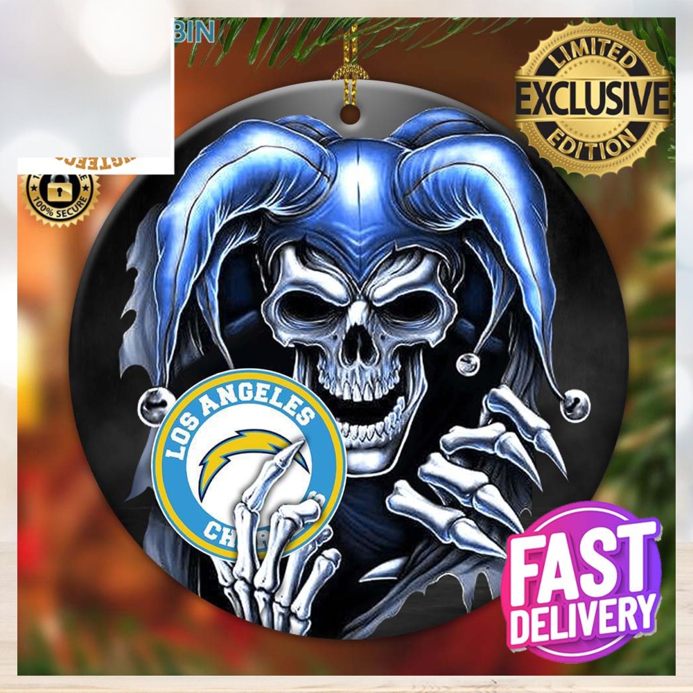 Los Angeles Chargers NFL Skull Joker 2023 Holiday Gifts Christmas