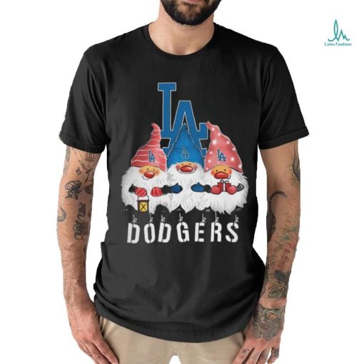 Los Angeles Dodgers Gnomies Christmas Funny Black T Shirt