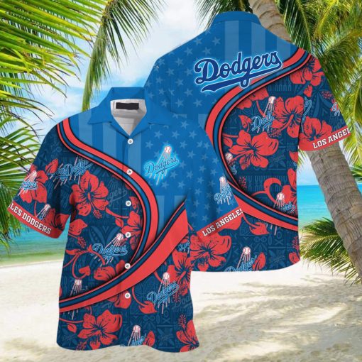 Los Angeles Dodgers MLB Us Flag Hawaiian Shirt Custom Summer Aloha Shirt