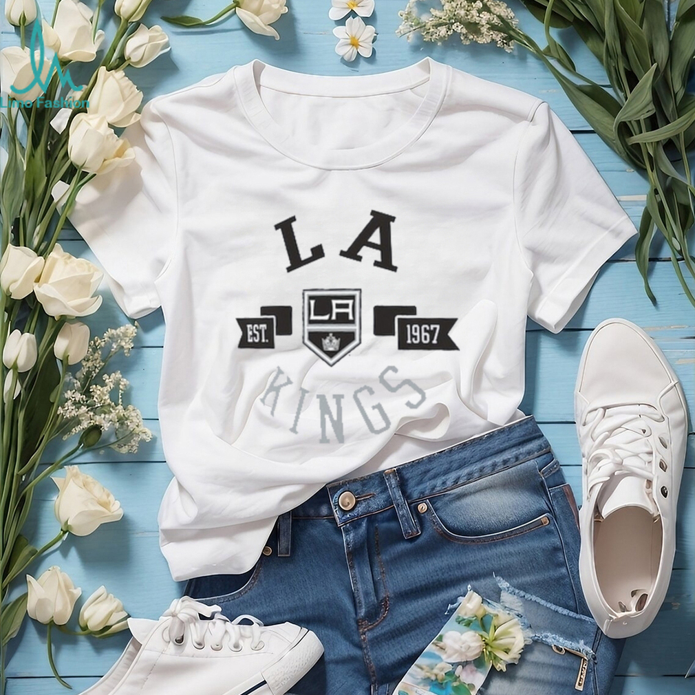 Los Angeles LA Kings Retro Brand Purple Soft Cotton Short Sleeve T-Shirt