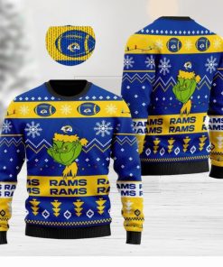 Los Angeles Rams American NFL Football Team Logo Cute Grinch Ugly Christmas Sweater