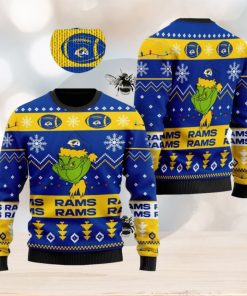 Los Angeles Rams American NFL Football Team Logo Cute Grinch Ugly Christmas Sweater