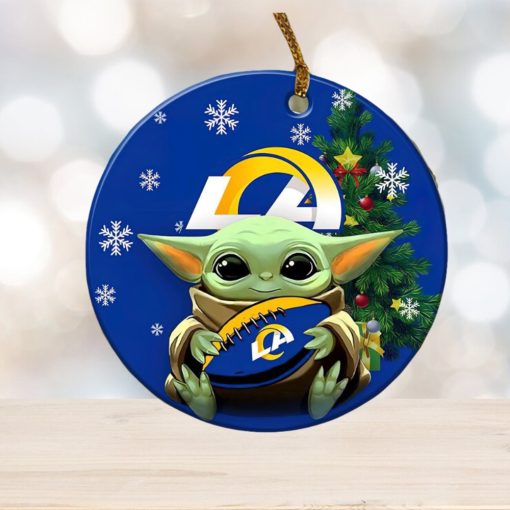 NFL Los Angeles Rams With Baby Yoda Funny Custom Christmas Tree