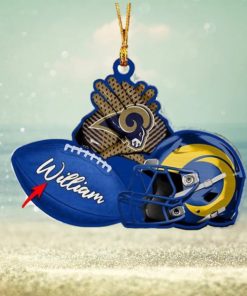 Los Angeles Rams NFL Custom Name Rugby Ball Helmet Custom Shape Christmas Ornament