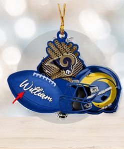 Los Angeles Rams NFL Custom Name Rugby Ball Helmet Custom Shape Christmas Ornament