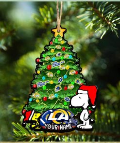 Los Angeles Rams Personalized Your Name Snoopy And Peanut Ornament Christmas Gifts For NFL Fans SP161023147ID03